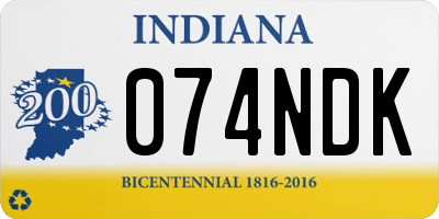 IN license plate 074NDK