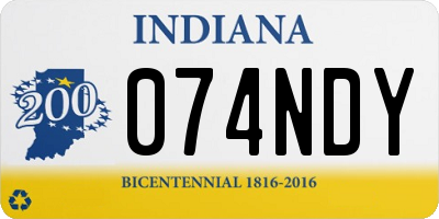 IN license plate 074NDY