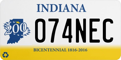 IN license plate 074NEC