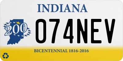IN license plate 074NEV