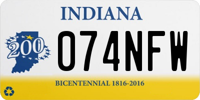 IN license plate 074NFW