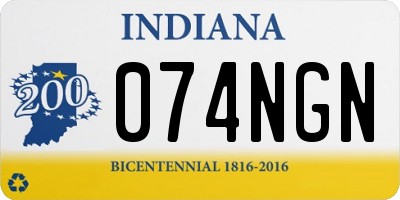 IN license plate 074NGN