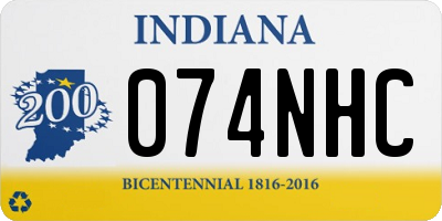 IN license plate 074NHC