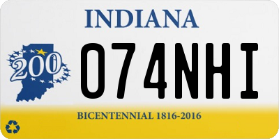 IN license plate 074NHI