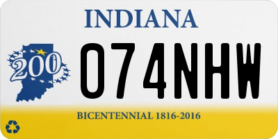 IN license plate 074NHW