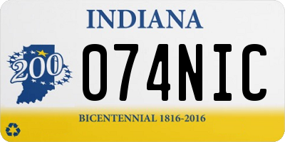 IN license plate 074NIC