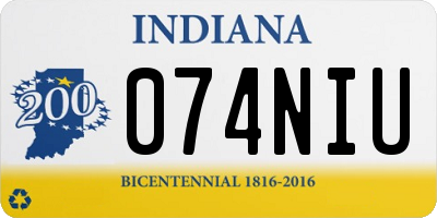 IN license plate 074NIU