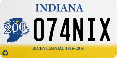 IN license plate 074NIX