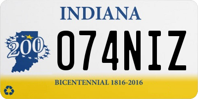 IN license plate 074NIZ
