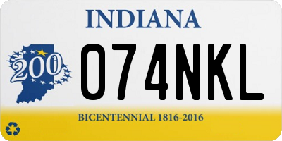 IN license plate 074NKL