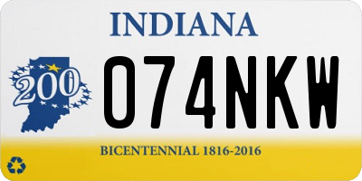 IN license plate 074NKW