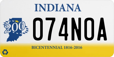 IN license plate 074NOA