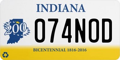 IN license plate 074NOD