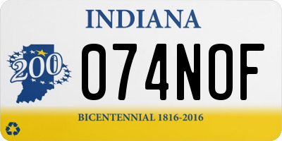 IN license plate 074NOF