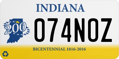 IN license plate 074NOZ
