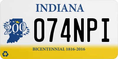 IN license plate 074NPI