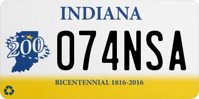 IN license plate 074NSA