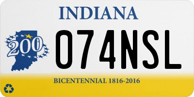 IN license plate 074NSL