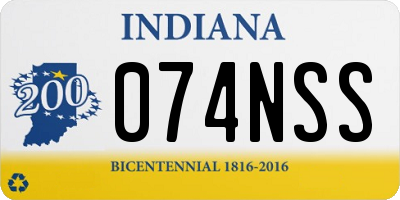 IN license plate 074NSS