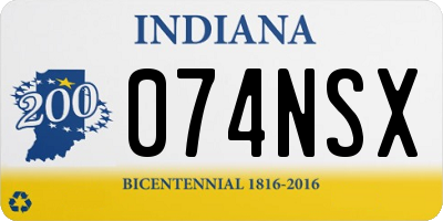 IN license plate 074NSX