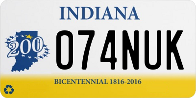 IN license plate 074NUK