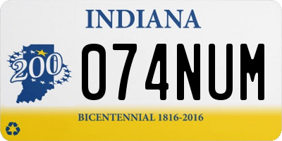 IN license plate 074NUM
