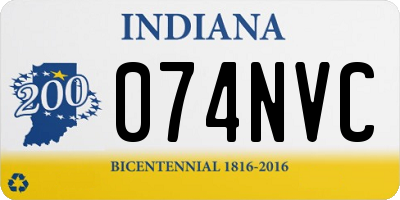 IN license plate 074NVC
