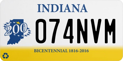 IN license plate 074NVM