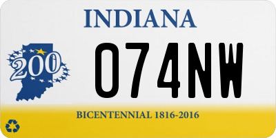 IN license plate 074NW