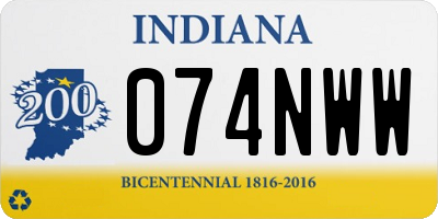 IN license plate 074NWW
