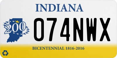 IN license plate 074NWX