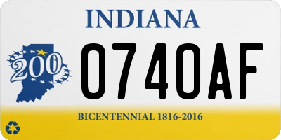 IN license plate 074OAF