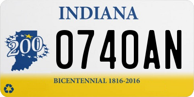 IN license plate 074OAN