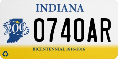 IN license plate 074OAR