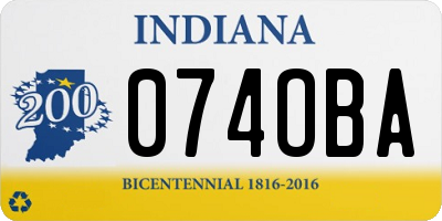 IN license plate 074OBA