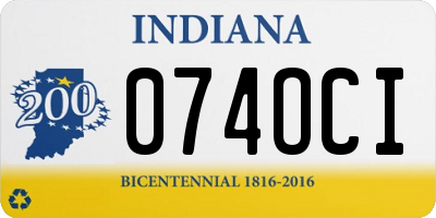 IN license plate 074OCI