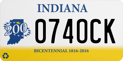 IN license plate 074OCK
