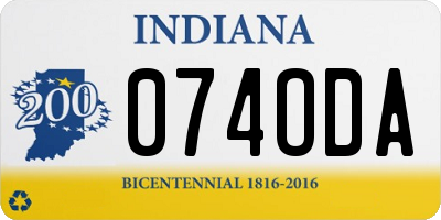 IN license plate 074ODA