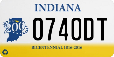 IN license plate 074ODT