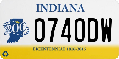 IN license plate 074ODW