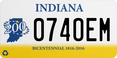 IN license plate 074OEM
