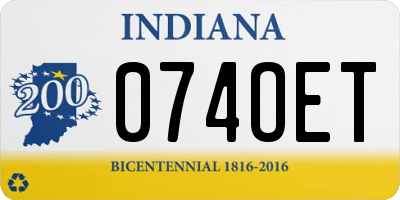 IN license plate 074OET