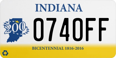 IN license plate 074OFF