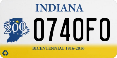 IN license plate 074OFO