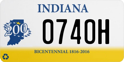 IN license plate 074OH