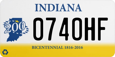 IN license plate 074OHF