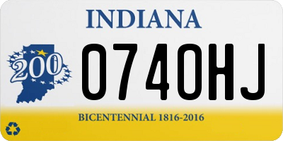 IN license plate 074OHJ
