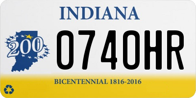IN license plate 074OHR