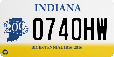 IN license plate 074OHW
