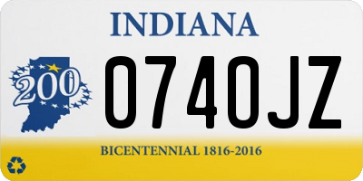 IN license plate 074OJZ